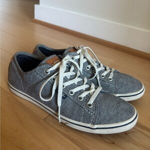 VANS Womens 7.5 Navy White Striped with Leather Accents